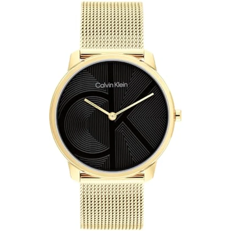 Calvin Klein Quarzuhr CK ICONIC 35 mm 25300016, Damenuhr mit Edelstahlarmband, schwarz- und goldfarben – Bild 1
