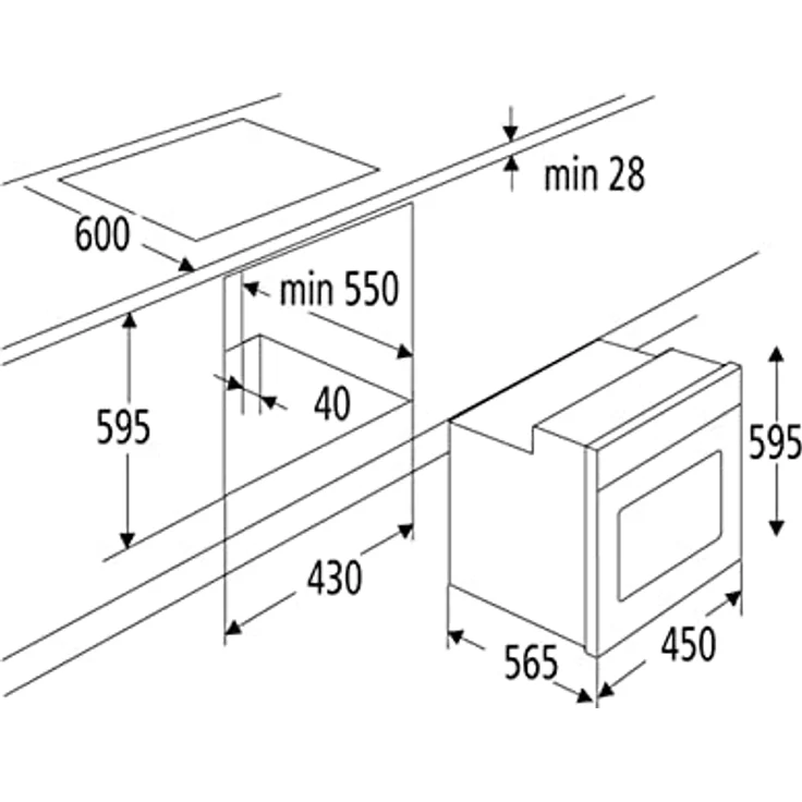 PKM Backofen nur 45 cm breit Einbau Umluft Teleskopauszug Timer - Preisvergleich – Bild 4