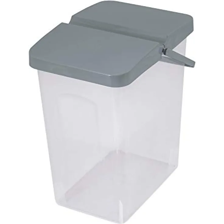 BranQ 10 L Behälter Waschpulver Futterbehalter Unibox mit Deckel Aufbewahrungsbox Bad Küche (Grau)