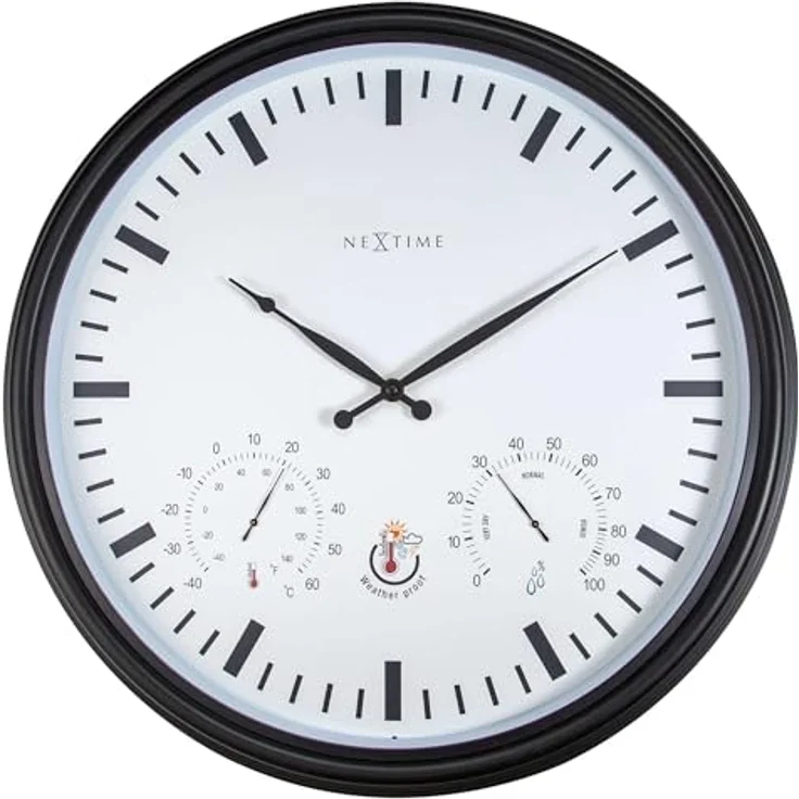 NeXtime 4306ZW Wanduhr, Kunststoff, Schwarz, 50.8 cm Durchmesser mit Schrittbewegung – Bild 1