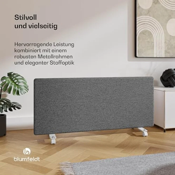 blumfeldt ThermaTouch Konvektor Heizung - 2.000W Elektroheizung, Präziser Thermostat, 24h-Timer, IP24, Überhitzungsschutz, Grau – Bild 3