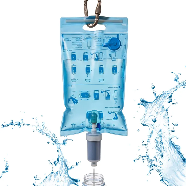 Extralink Wasserfilterbeutel 10L, Tragbarer Wasserfilter für Outdoor, Camping und Notfälle mit effektiver Filtration