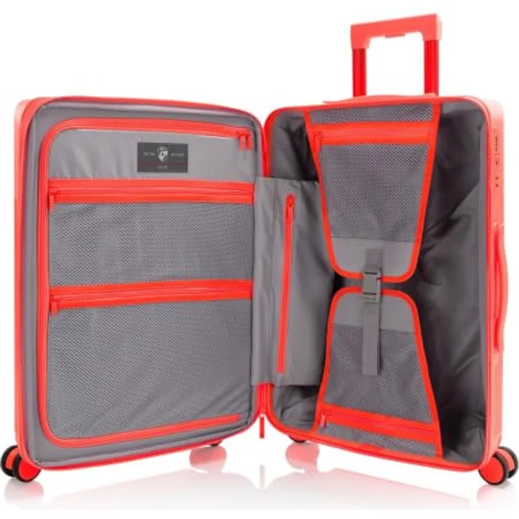 Heys HiLite Kofferset 3-teilig, 4 Rollen mit Dehnfalte, orange, 100% Polycarbonat, 49 cm x 30 cm x 74 cm – Bild 6