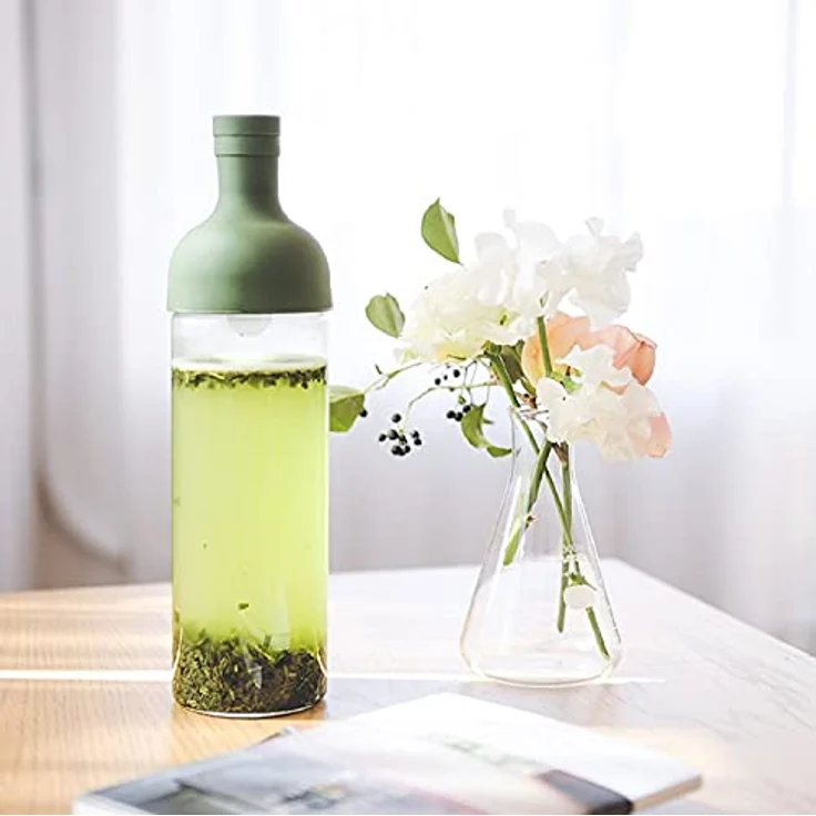 Hario Filter Bottle, Fib-75-OG, Kunststoff und Glas, olivgrün, 750 ml, 10 x 10 x 25 cm – Bild 6