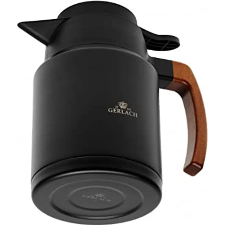 Gerlach Natur Isolierkanne Thermoskanne 1,2 L Thermo-Teekanne Kaffeekanne Aus Edelstahl Kanne Für Kaffee Tee Unterwegs Outdoor Hält 12 Stunden Heiß 6 Stunden Kalt Schwarz – Bild 4