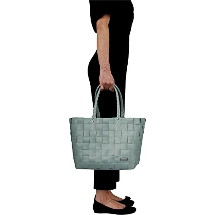 normani Einkaufstasche geflochten mit Henkeln, Tragetasche extra robust aus 70 % recyceltem Material, 20 Liter Volumen, Farbe Mint – Bild 3