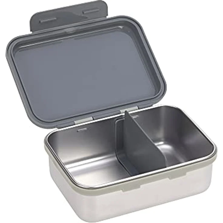 LÄSSIG Kinder Brotdose Edelstahl Lunchbox Frühstücksbox Nachhaltig Kindergarten Schule/Safari Tiger – Bild 2