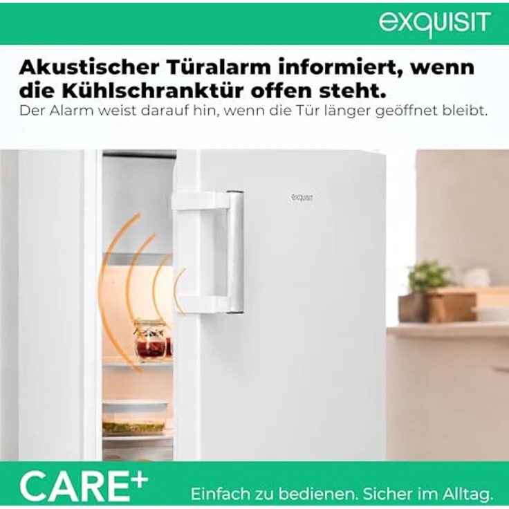 Exquisit KS16-4-HEA-090E Care Kühlschrank 121 l mit 4-Gefrierfach (15 l), Super-Kühl-Modus, elektronische Temperaturregelung, weiß – Bild 5