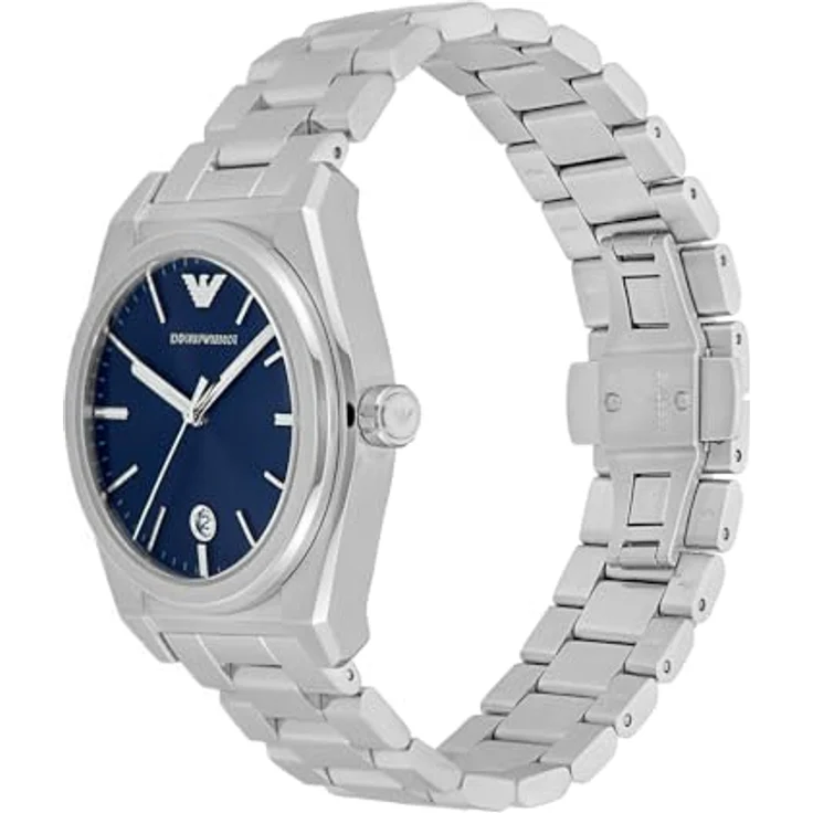Emporio Armani Herren Analog Quarz Uhr mit Edelstahl Armband AR11620, 41mm Gehäuse, blau – Bild 3
