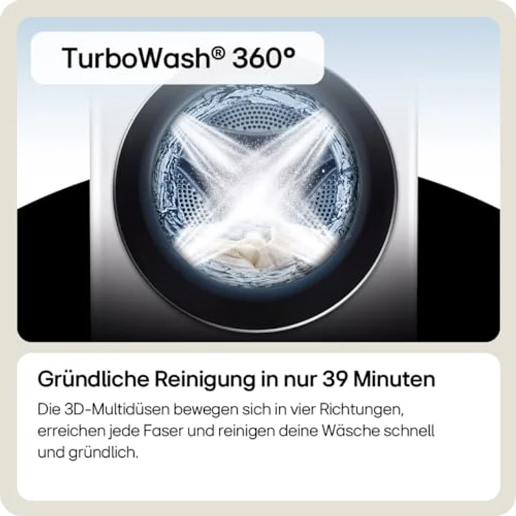 LG V7WD96H1A, Waschtrockner, Energieeffizienzklasse E, Standgerät, Breite 60 cm, Geräuschemissionsklasse A – Bild 4