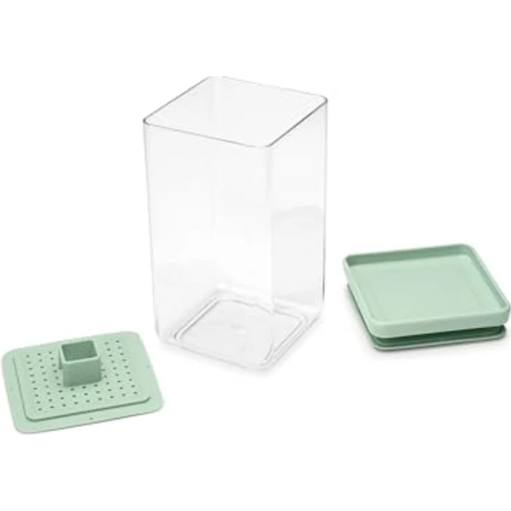 Brabantia 145483, Vorratsdose für Gemüse, 1,6 l, Kunststoff, Grün/Transparent, 110 mm x 110 mm – Bild 6