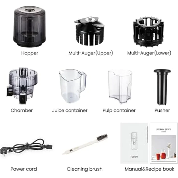 Hurom H70FT, Slow Juicer mit 1.8L Kapazität, automatischer Entsaftungsfunktion, BPA-frei, 150W, titangrau, 15 Jahre Garantie – Bild 9