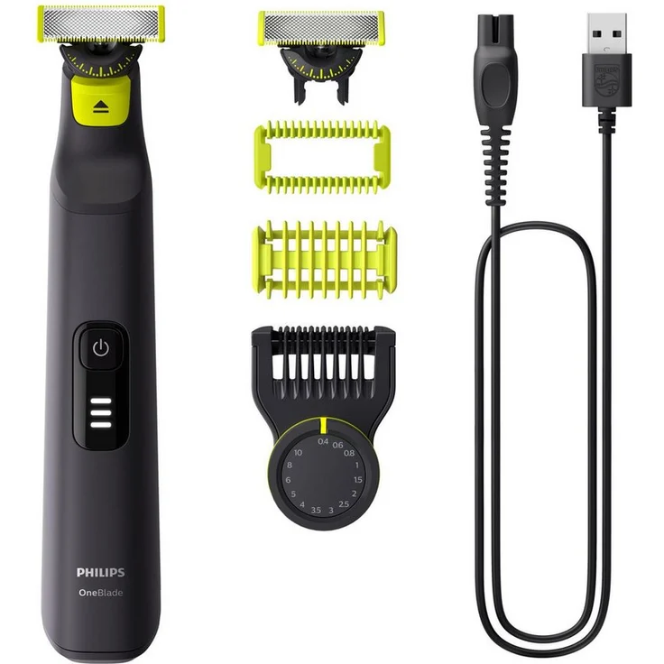 Philips Herrenrasierer QP6542/15 OneBlade Pro 360, innovatives 360-Grad-Klinge, 14 Längeneinstellungen, nass/trocken, schwarz – Bild 1
