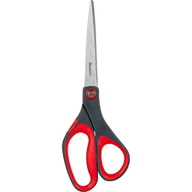 Scotch Präzisionsschere mit Rostfreien Stahlblättern - 20 cm - Ideal für Präzises Schneiden, für Rechts- und Linkshänder Geeignet - Farbe Grau/Rot – Bild 3