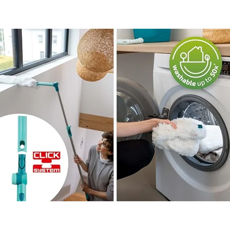 Leifheit SUPERDUSTER XL, Staubwedel mit 360° Mikrofaser-Textil, waschbar, lang ausziehbar mit Click-System – Bild 5