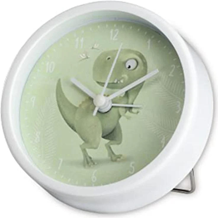 Hama Kinderwecker „Happy Dino“ ohne Ticken (Kinderuhr mit Dino Motiv, Wecker batteriebetrieben, einstellbare Alarmzeit, ideal auch als Lernuhr) grün - Preisvergleich – Bild 3