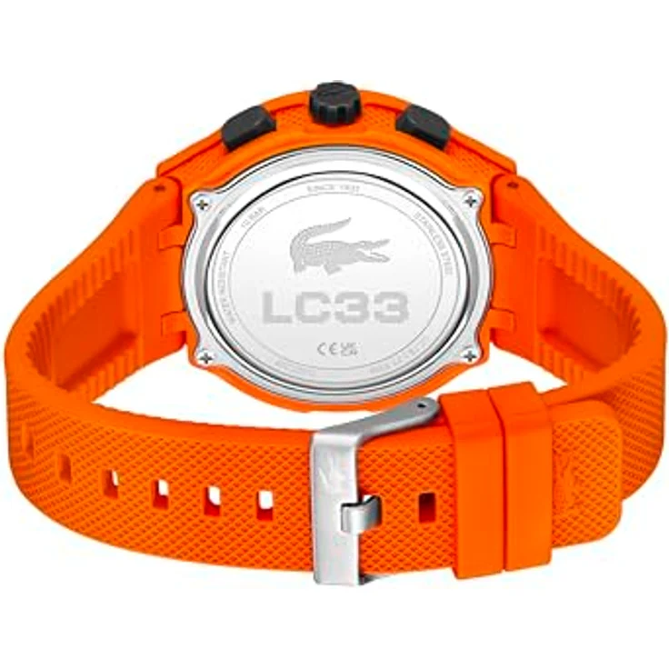 Lacoste Herren Armbanduhr LC33 mit Silikonarmband, duales Uhrwerk, 45 mm Gehäuse - Orange – Bild 4