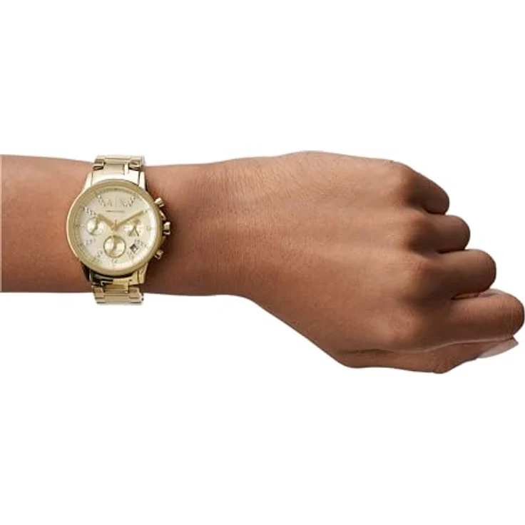 Armani Exchange Uhr für Damen , QuarzChronographenwerk, 36mm GoldEdelstahlgehäuse mit Edelstahlarmband, AX4327 – Bild 5