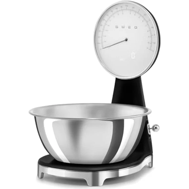 Smeg Digitale und Analoge Küchenwaage KSF01BLWW, Abnehmbare 1,8-l-Edelstahlschüssel, maximale Kapazität 5 kg, Schwarz – Bild 4