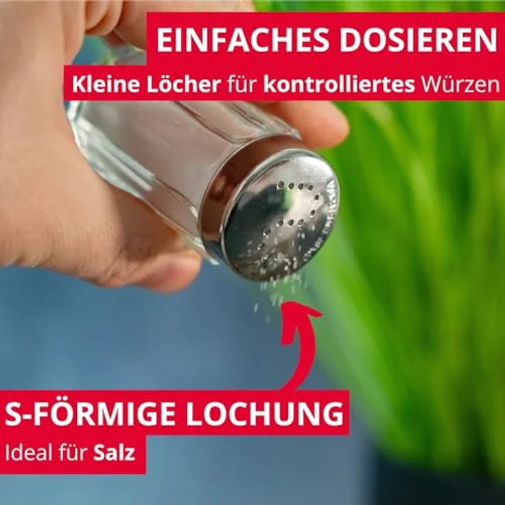 Westmark Salzstreuer, Fassungsvermögen 50 ml, Rostfreier Edelstahl-Glas, Traditionell, Silber-Transparent, 63012260 – Bild 3