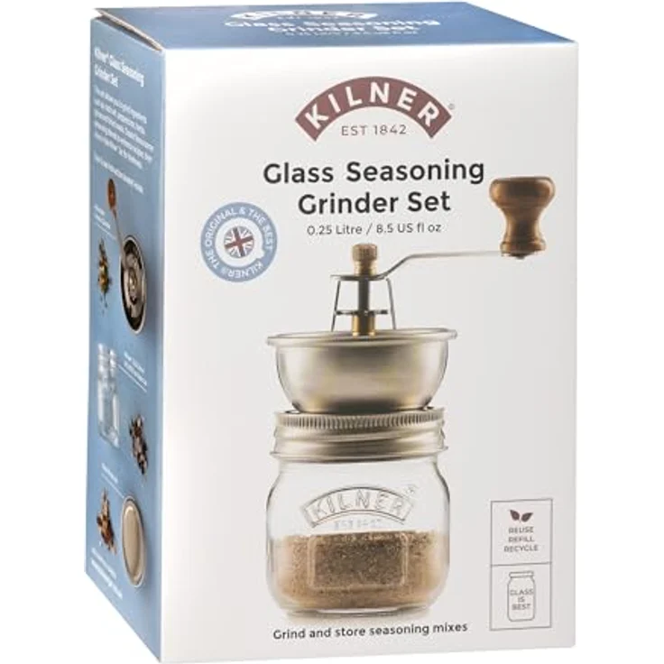 Kilner Gewürzmühlen Set 0,25l, Pfeffermühle + Salzmühle, Transparent – Bild 3
