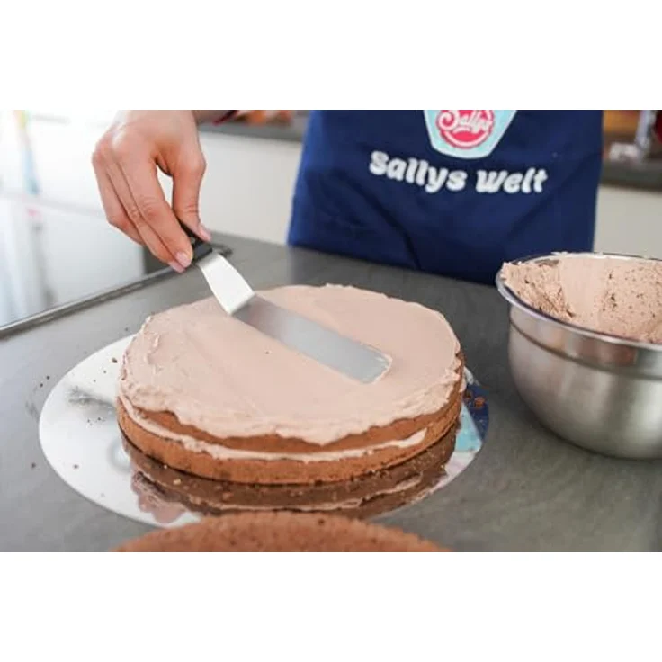 Sallys Winkelpalette aus rostfreiem Edelstahl mit Zweifach genietetem und ergonomisch geformtem Griff - Tortenzubehör zum Bestreichen und Verzieren von Torten (Kurz, 15 cm) - Kochzubehör – Bild 2