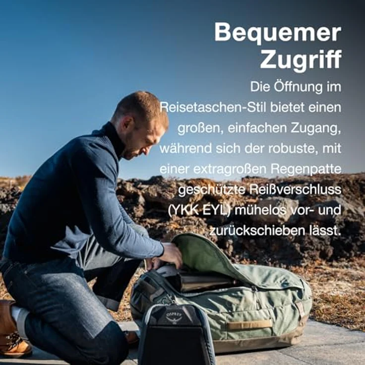 Osprey Transporter 40, Weekender Reisetasche 55 cm, 100% Nylon, schwarz – Bild 5