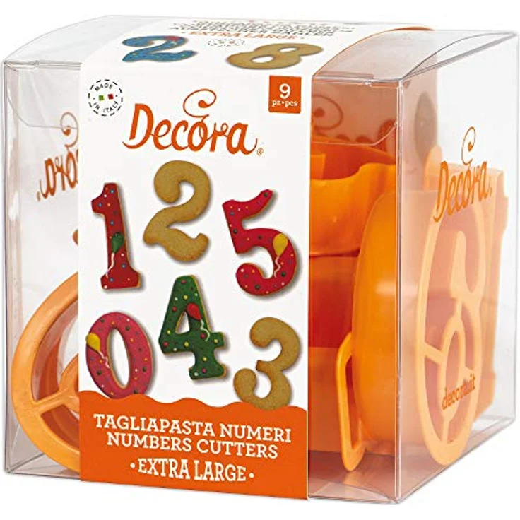 Decora 0255098 AUSSTECHER RIESIGEN Zahlen 9-TLG, Plastic, gelb – Bild 1