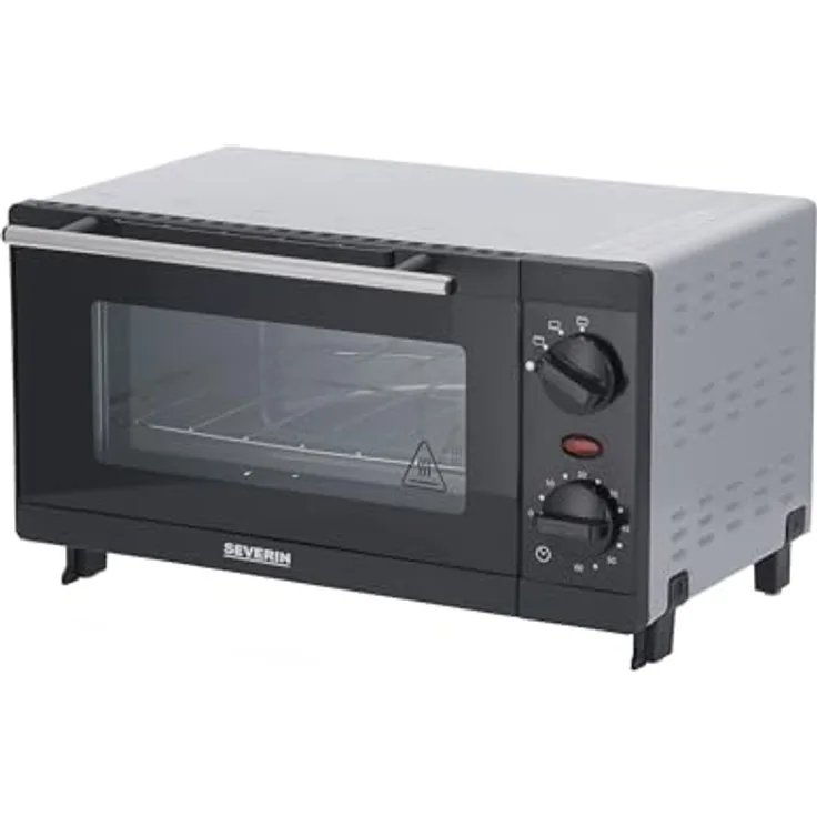 Severin Minibackofen TO 9561, Vielseitiger Backofen mit Ober- und Unterhitze, 60 Minuten Timer, kompakt in Weiß