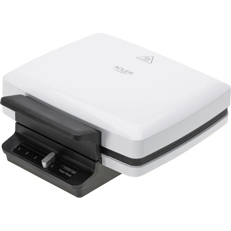 Adler Waffeleisen AD 3085, Antihaftbeschichtung, Wafflemaker, Belgische Waffeln, weiß – Bild 1