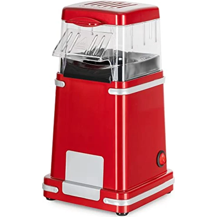 Stagecaptain PCM-1200 HA Fettfreie Heißluft-Popcorn-Maschine - Kalorienbewusster Genuss ohne Fett oder Öl - 1200 Watt - schnelle Zubereitung - Retrodesign für Movie-Liebhaber - Metallic Red – Bild 5