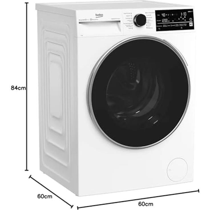 Beko B5WFT78410W, Frontlader-Waschmaschine, A, Fassungsvermögen 8 kg, Standgerät, Breite 60 cm – Bild 6