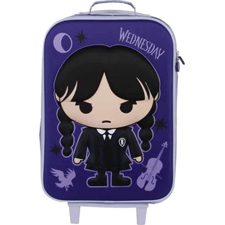 Wednesday Chibi-Soft 3D Trolley-Koffer, Lila, 26 L Kapazität, handgepäcktaugliche Maße – Bild 2