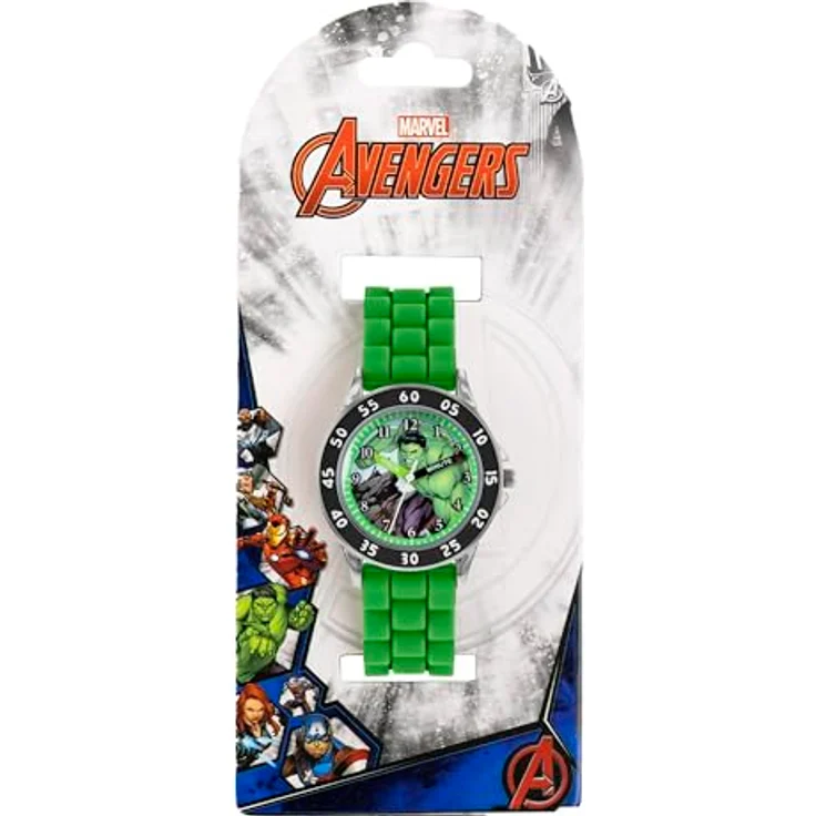 AVENGERS Uhr AVG9032, Hulk-Zifferblatt mit grünem Armband, runde Form, inklusive 1 Jahr Garantie – Bild 4