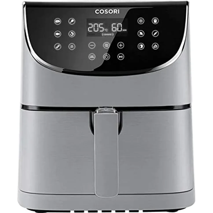COSORI CP 158-RXA Heißluftfritteuse, 1700 Watt, 5,5 Liter, ohne Fett, Thermostat, 11 Programme, 60 Min. Timer, Kunststoff, Metall, grau – Bild 2