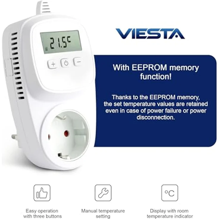Viesta TH10 Thermostat Thermostatstecker Steckdosenthermostat für Infrarotheizung Heizpaneele Heizung, Infrarotheizung – Bild 4