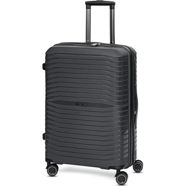 Stratic Shine Koffer & Trolley groß | Ausgestattet mit 4 360° Drehbare Rollen, Kreuzpackgurt, Dehnfalten, arretierbarer Griff und TSA-Schloss | 46 cm x 30 cm x 65 cm - 3.6kg – Bild 2