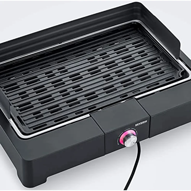 Severin PG 8562 Tischgrill mit Grillplatte schwarz – Bild 4