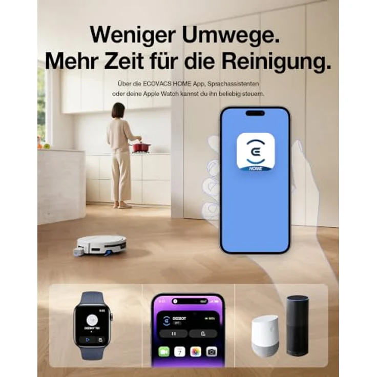 ECOVACS T90 MAX PRO OMNI EU WHITE, Saug- und Wischroboter mit 3.800 Pa Saugkraft, selbstreinigendem Rollenmopp und 100°C-Heißwasser-Waschen – Bild 9
