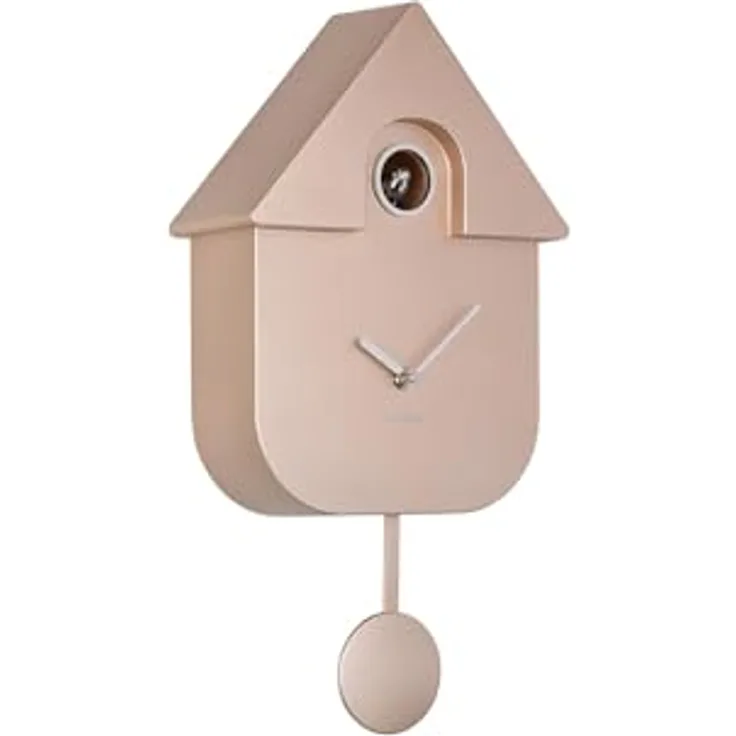 Karlsson Kuckucksuhr Modern Cuckoo Metallic, Rose Gold, 21.5x8.5x41cm, Rechteck, Thermoplast, Wanduhr für Wohnzimmer