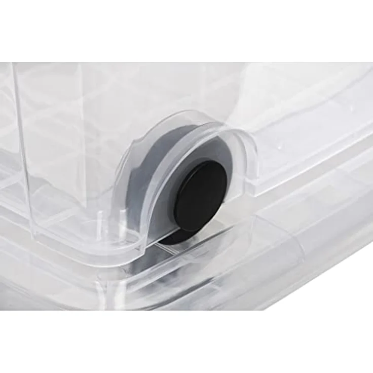 Kreher 2 Stück Rollbox Unterbettbox mit Deckel 30 Liter in Transparent (einsehbar). Maße: 78 x 39,4 x 17,7 cm – Bild 3