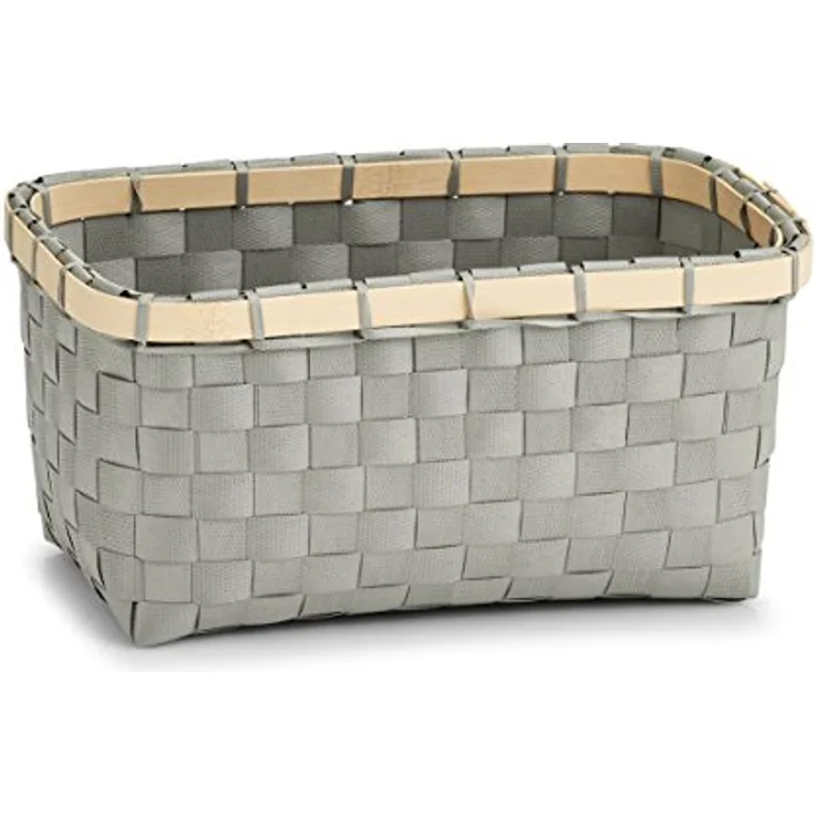Zeller Aufbewahrungskorb, PP/Bamboo, grau