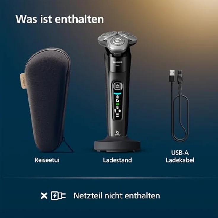 Philips X9000/10 Elektrorasierer i9000, Triple Action Lift & Cut-System, Dual SteelPrecision Klingen, tiefschwarz, Nass- und Trockenrasur – Bild 7