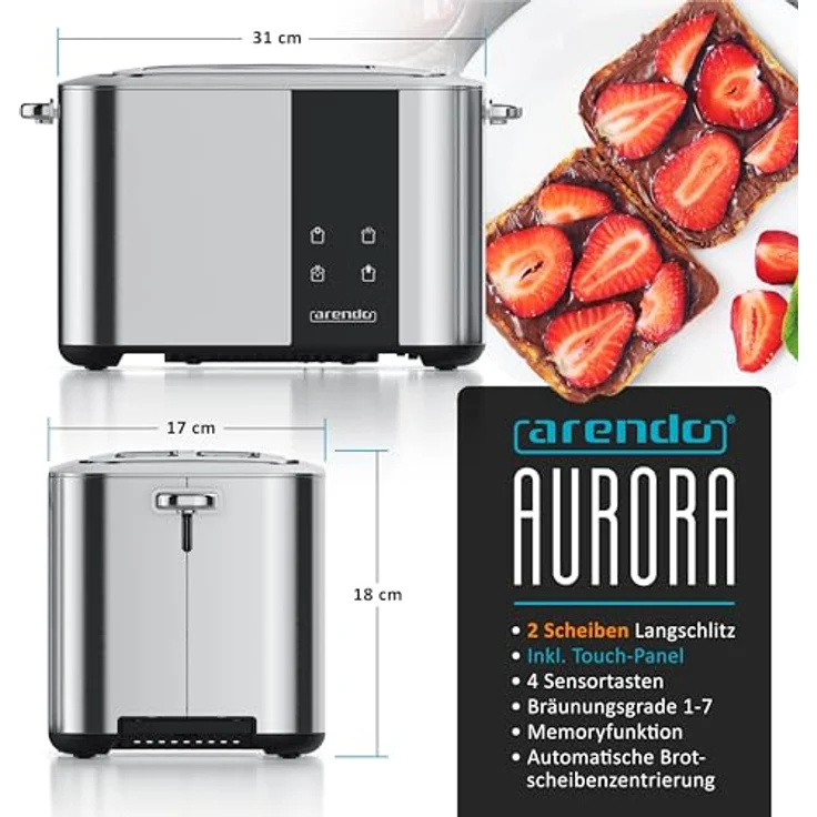Arendo Nudelmaschine Manueller Pasta Maker aus Edelstahl, 7 einstellbare Stärken, Duplexvorsatz für Spaghetti und Tagliatelle, Teigbreite 14 cm, 2mm und 6mm Streifenbreite – Bild 2