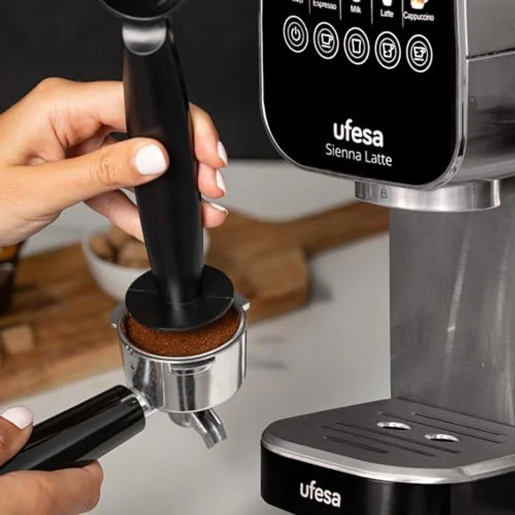 Ufesa Kaffeemaschine SIENNA LATTE, Express-Kaffeemaschine aus Edelstahl, schwarz – Bild 6