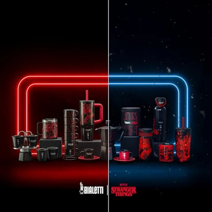 Bialetti Espressokanne Stranger Things, 3 Tassen, Edelstahl, Schwarz / Rot mit Easy-Clean Sicherheitsventil – Bild 7
