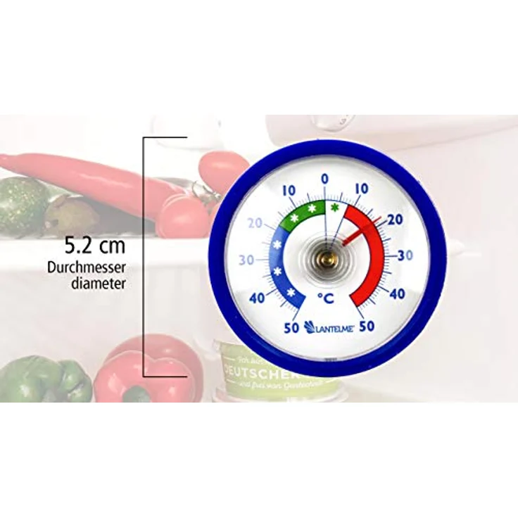 Lantelme Kühlschrankthermometer 5 Stück Set selbstklebend Kühl Gefrierschrank Thermometer analog schwarz 8060 – Bild 5