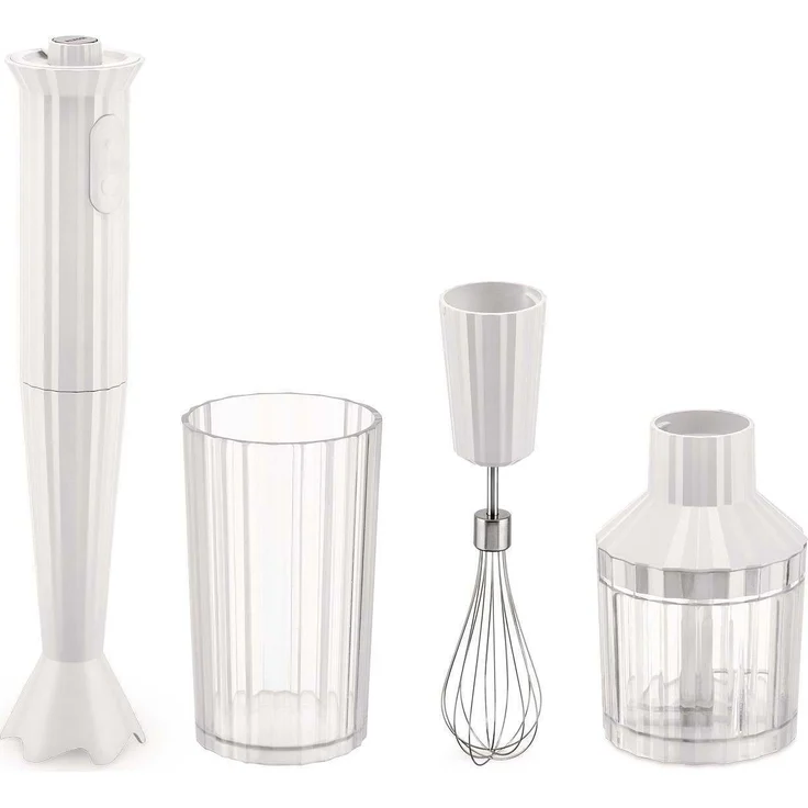 Alessi Plissé Handmixer Set, weiß - 500 Watt, 2 Geschwindigkeitsstufen, inklusive Zubehör – Bild 1