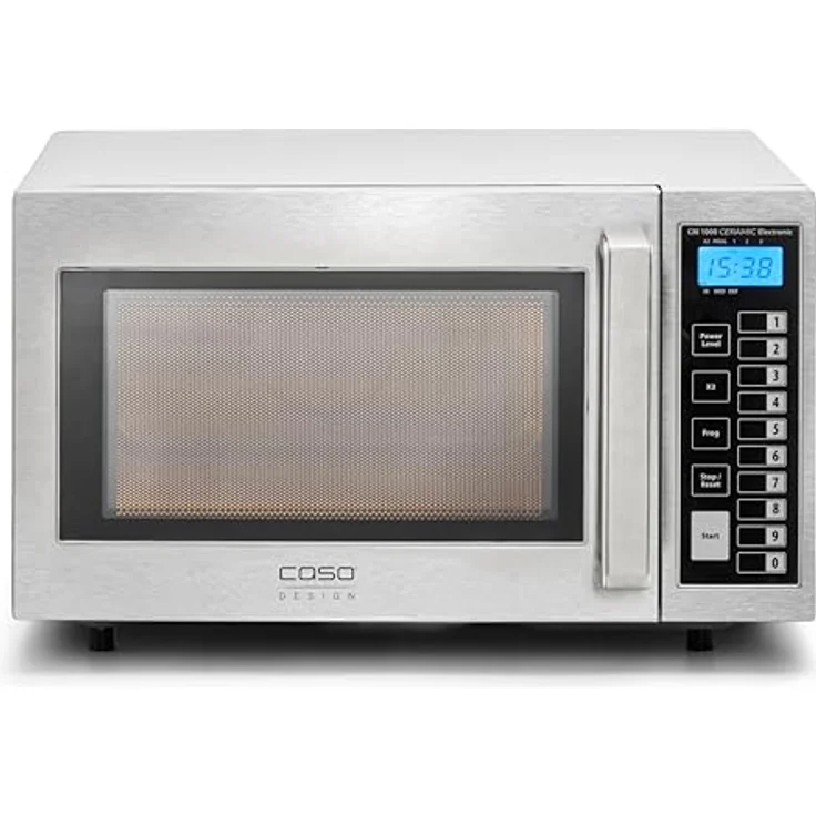 Caso CM1000 Ceramic Electronic, Gewerbemikrowelle für Gastronomie, 1000 Watt, 25 Liter, 6 Leistungsstufen, Timer bis 60 Min, Edelstahl – Bild 3