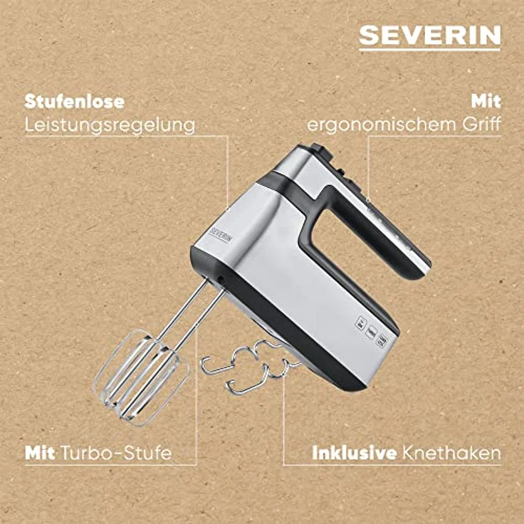 SEVERIN Kabelloser Handmixer, Handrührgerät ohne Kabel inklusive Knethaken mit ca. 120 Minuten Laufzeit, wiederaufladbarer Handrührer für die Küche, HM 3843: Tests, Infos & Preisvergleich